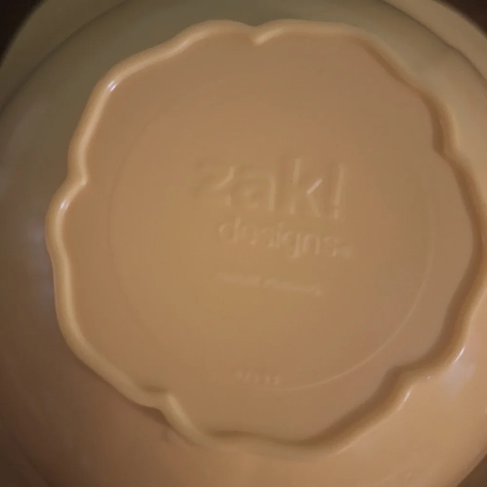 Zak! Designs Yellow Ombre Flower Melamine Nesting Bowls Serving Mixing Set Of 4
